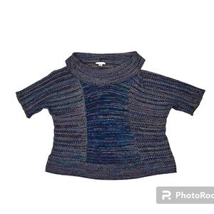 CJ Banks Colorful Short Sleeve Cowl Neck Sweater Size 2X